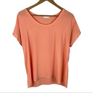 Soprano Peach Boxy Sheer Top